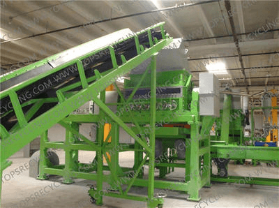 Reciclagem totalmente automática de resíduos de pneus descartados para linha de produção de granulados de borracha